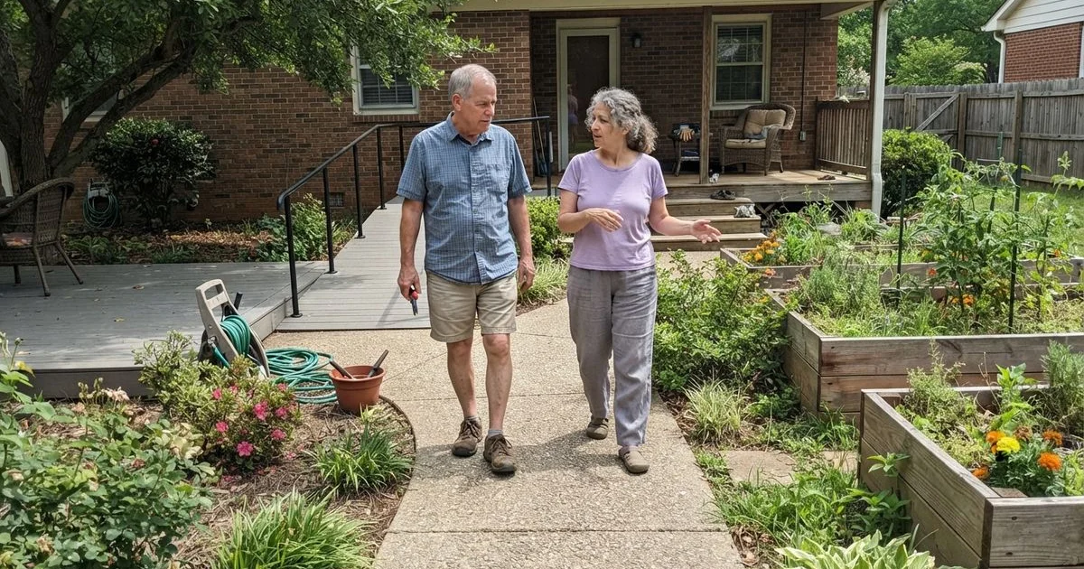 Low-maintenance landscape design for aging in place